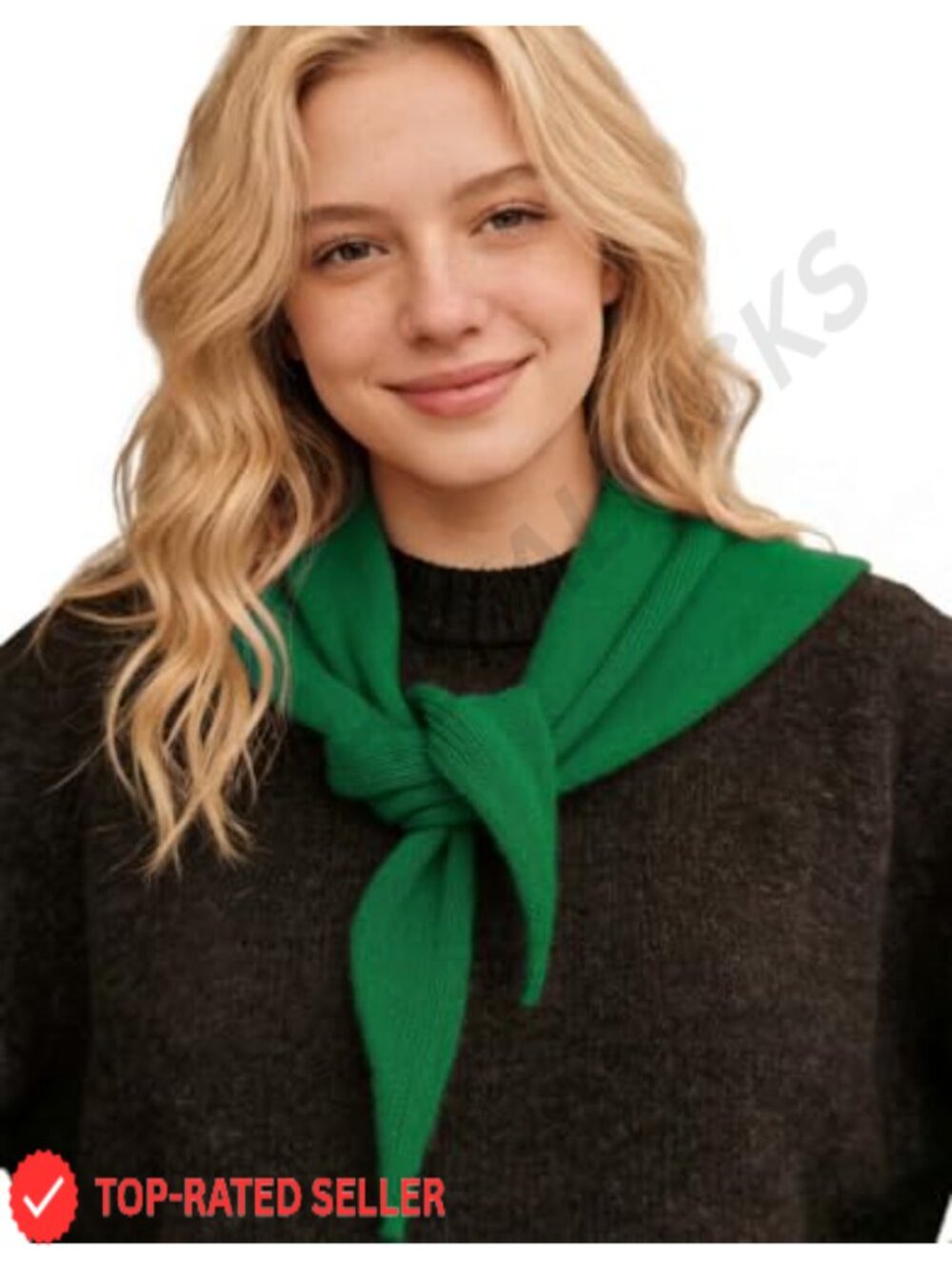 100% Wool Triangle Scarf Versatile Knit Wrap Neck Gaiter Headscarf